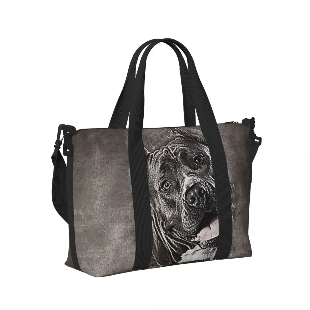 

American Staffordshire Terrier Pit Bull Amstaff Beach Travel Bag Tote Bags for Gym Sport Women Shopping Duffle Shoulder Bag
