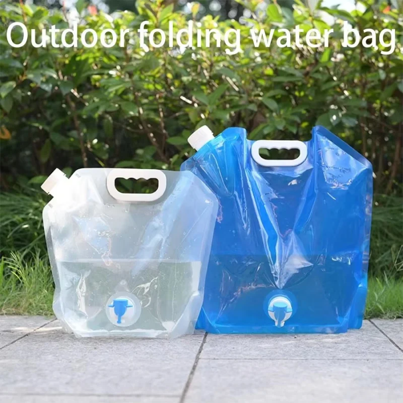 1/2/3pcs 5/10L Camping Water Bag Portable Folding Water Bucket Large Water Container Outdoor Travel Collapsible Pouch Can