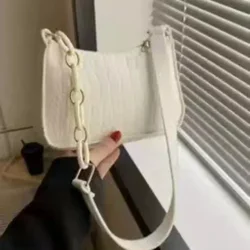 Sac à main sous les bras en cuir PU pour femmes, sacs à bandoulière initiés par la bergame, fourre-tout sous les bras, mode vintage, rétro, shopping féminin