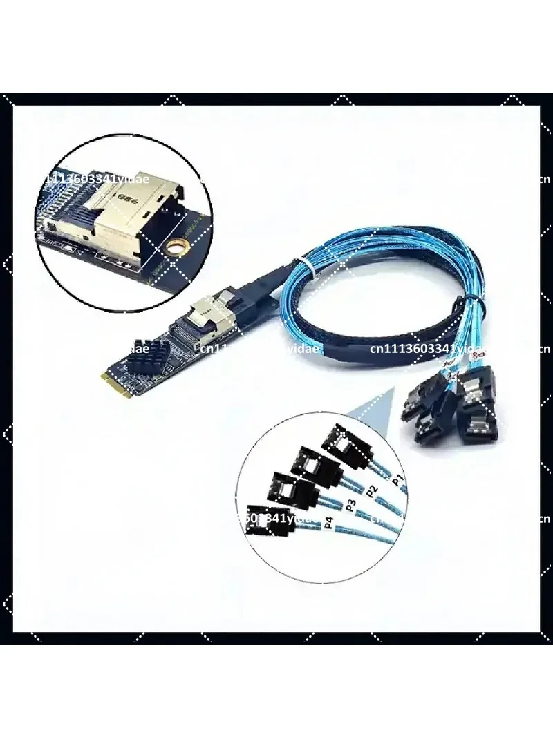 M.2 NVMe PCIe to SFF-8087 Mini-SAS 36Pin 4-Port Hard Disk Adapter Card