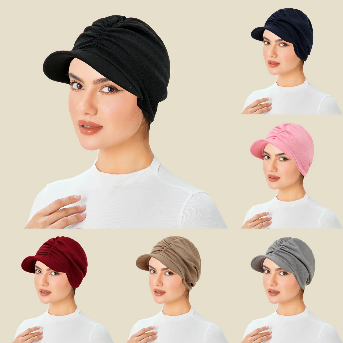 Automne hiver femmes casquette de Baseball mode bord chapeau musulman Hijab Turban Bonnet perte de cheveux foulard chapeaux visière Turbante Mujer