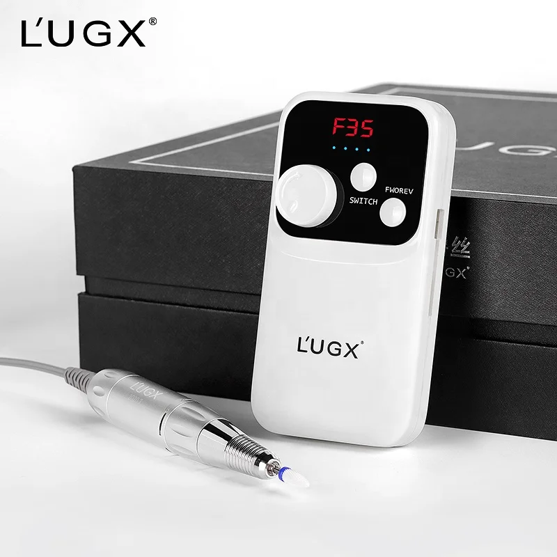 lugx nail salon professional product 30000rpm electric nail file rechargeable portable nail drill machine