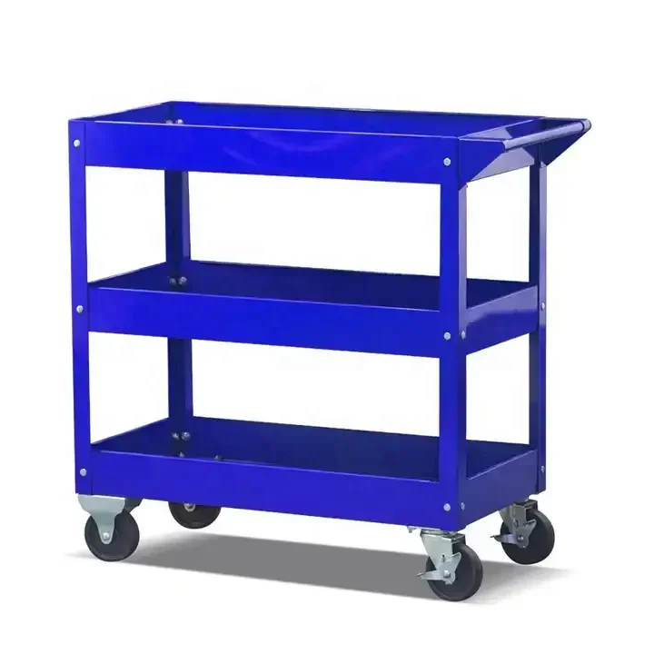 Workshop Tool Cart Trolley 3 Tray Rolling Storage Utility Tool Cart Workshop Garage Shelves Tool Cart