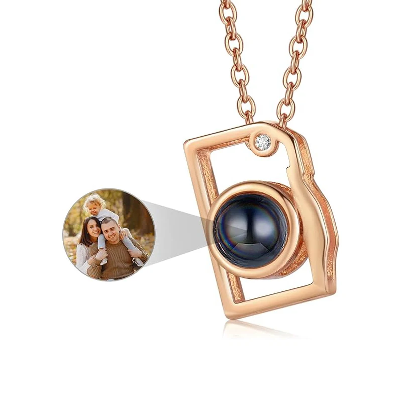 Benutzerdefinierte Fotoprojektionskamera-Halskette, personalisierte Projektions-Halskette mit Bild im Inneren, Geschenke für Frauen, Mutter, Freundin, Ehefrau – Detail 17