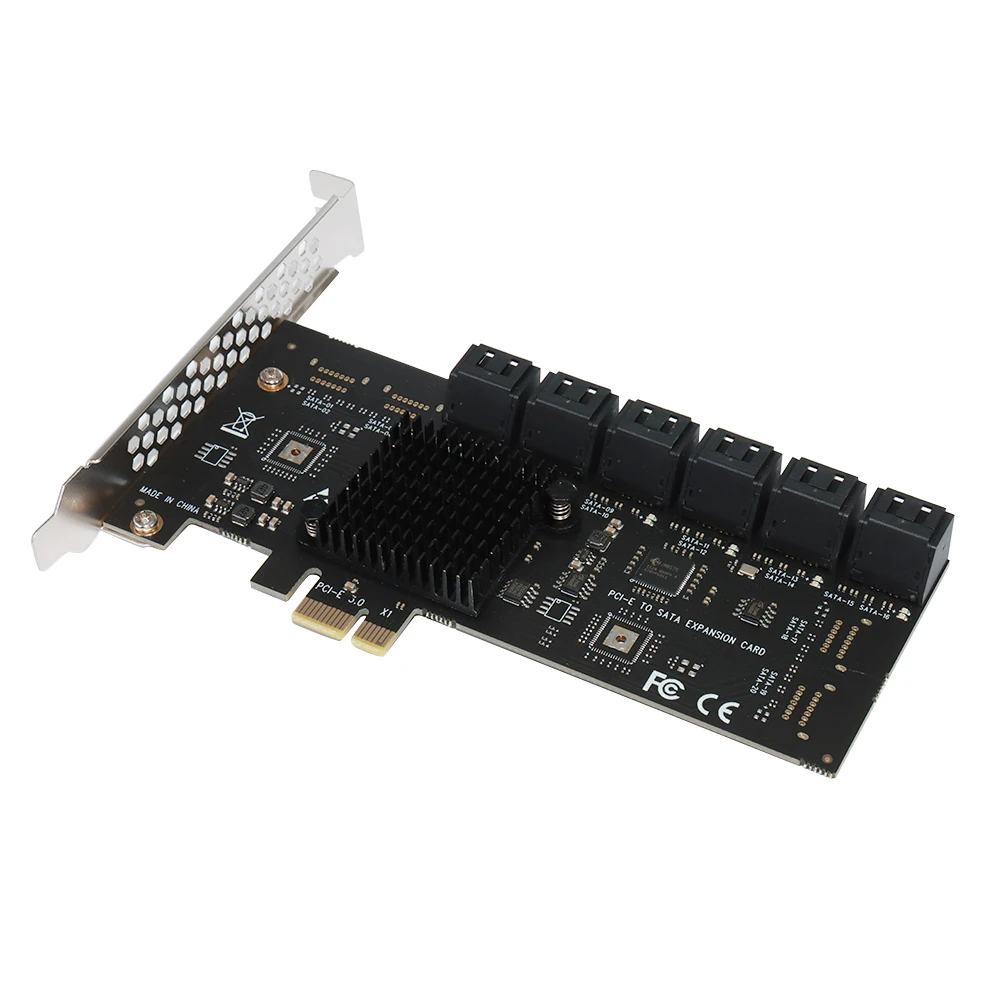 

SA3112J PCIE Adapter 2/6/12/16/20 Port PCI-Express X1 to SATA 3.0 Expansion Card 6Gbps High Speed Add On Card w/ PCI-E X4 X8 X16