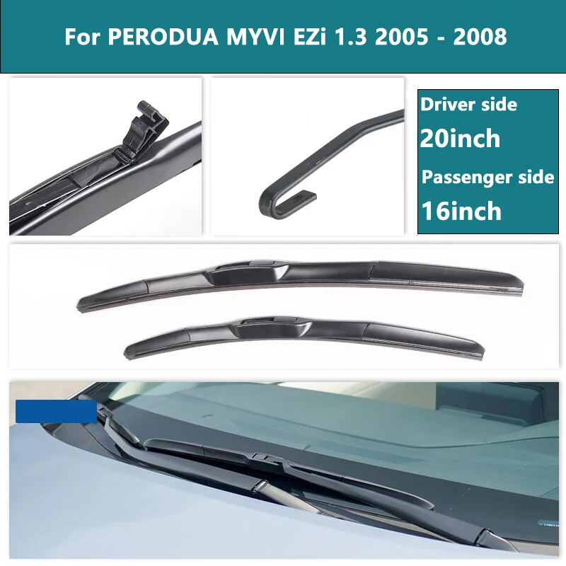 Car Windshield Windscreen Front Car Wiper Blade Rubber Accessories For PERODUA MYVI EZi 1.3 20