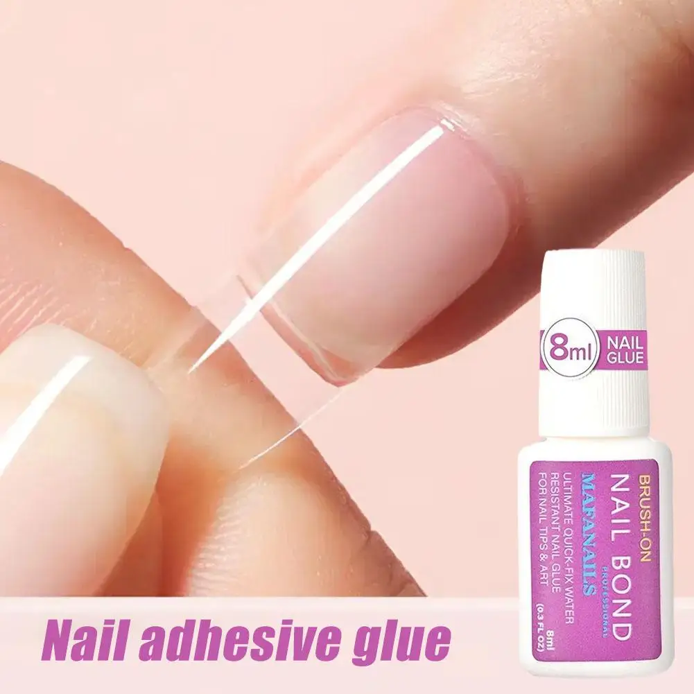 1Pcs Fast Drying False Nails Tips Adhesive Glue 8ML Nail Super-Strong Bond Rhinestone&Fake on Glue Nails Press Glue X4X1