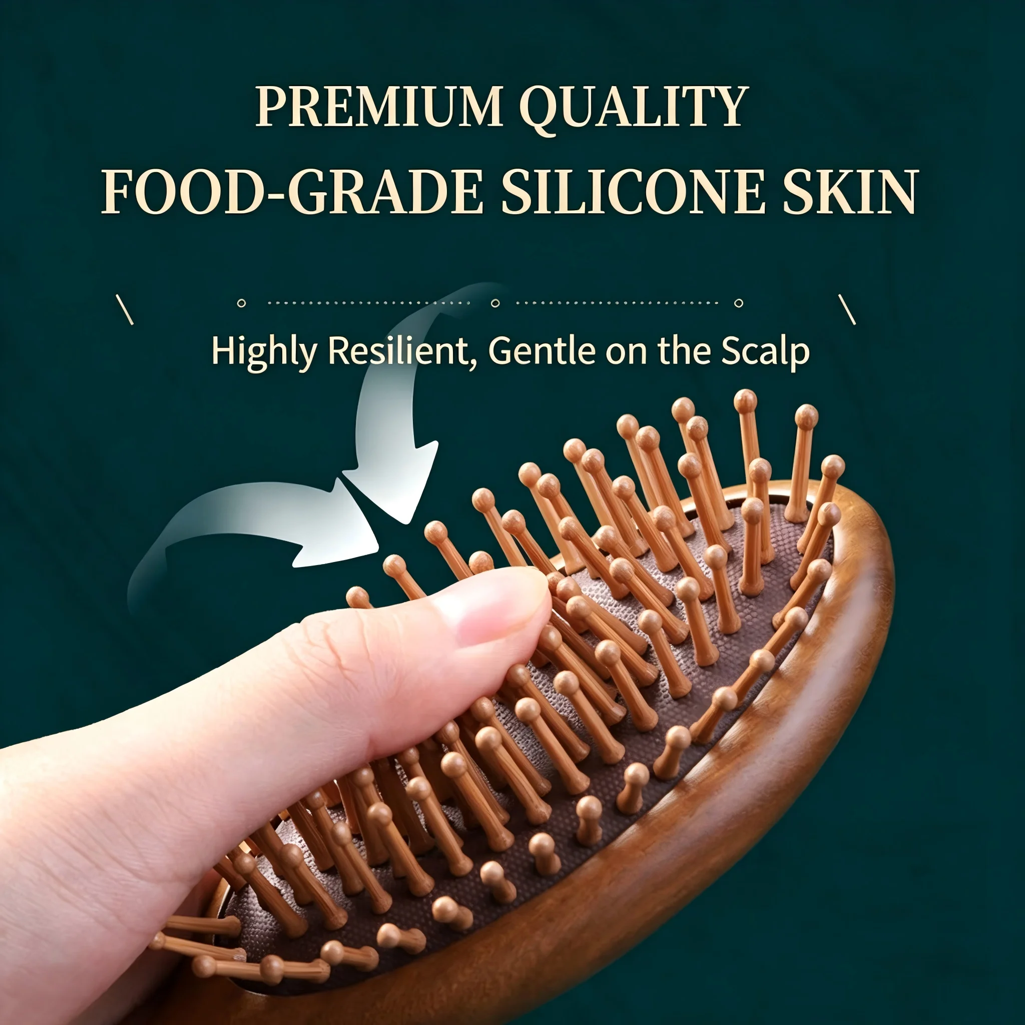 Luxury Solid Wood Hairbrush Portable Nourishing Scalp Massage Wooden Comb Hair Care Gift Box