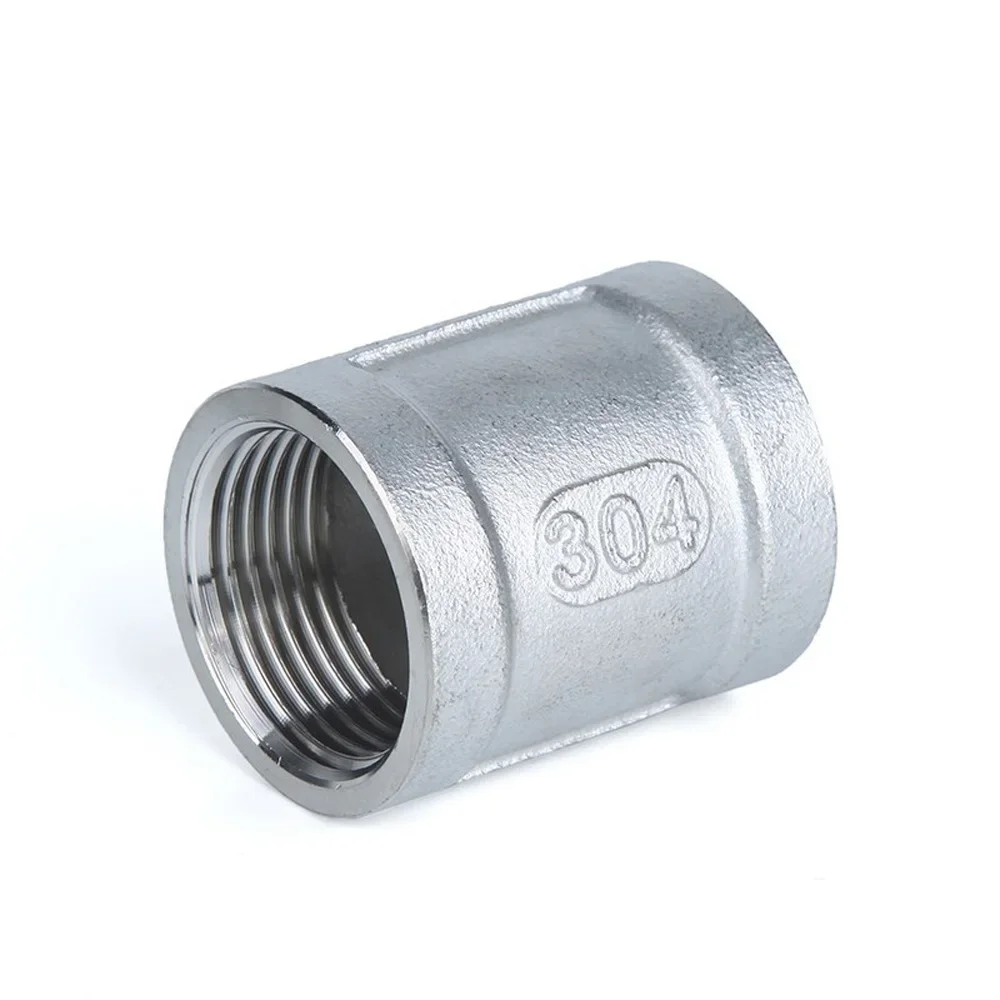 

1/8" 1/4" 3/8" 1/2" 3/4" 1" 1-1/4" 1-1/2" 2" 3" 4" BSP NPT Female Coupler 201 304 316 Stainless Steel Pipe Fitting Connector