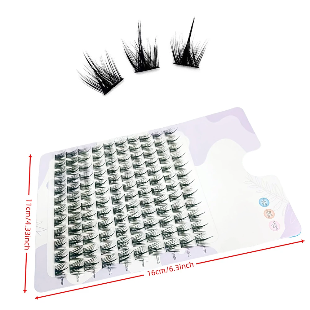 Ciglia finte con punta a torre da 10 pezzi, orecchie di grano, volume segmentato, estensione automatica