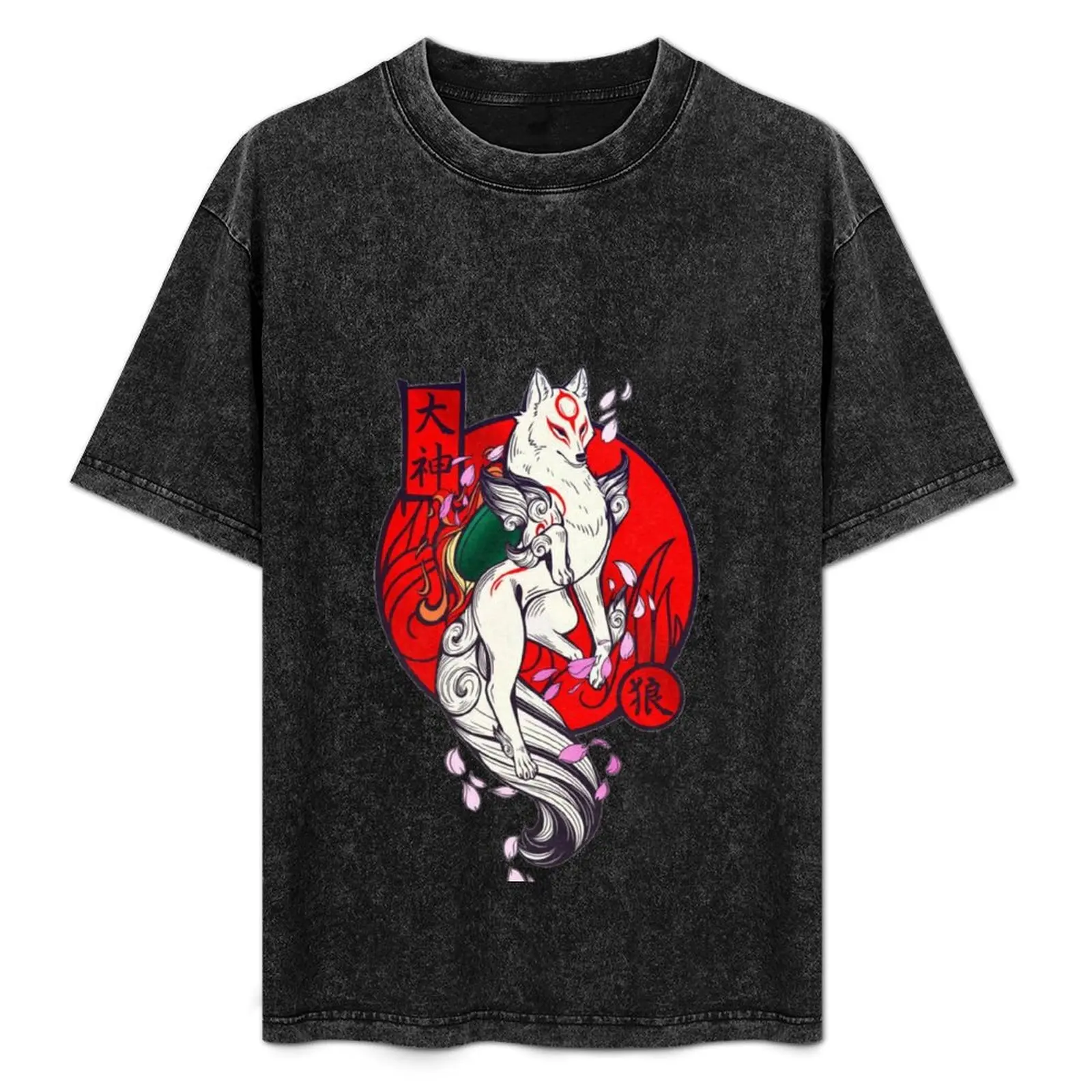 

Okami Sakura T-Shirt oversized t shirt cotton graphic tees compression shirt men