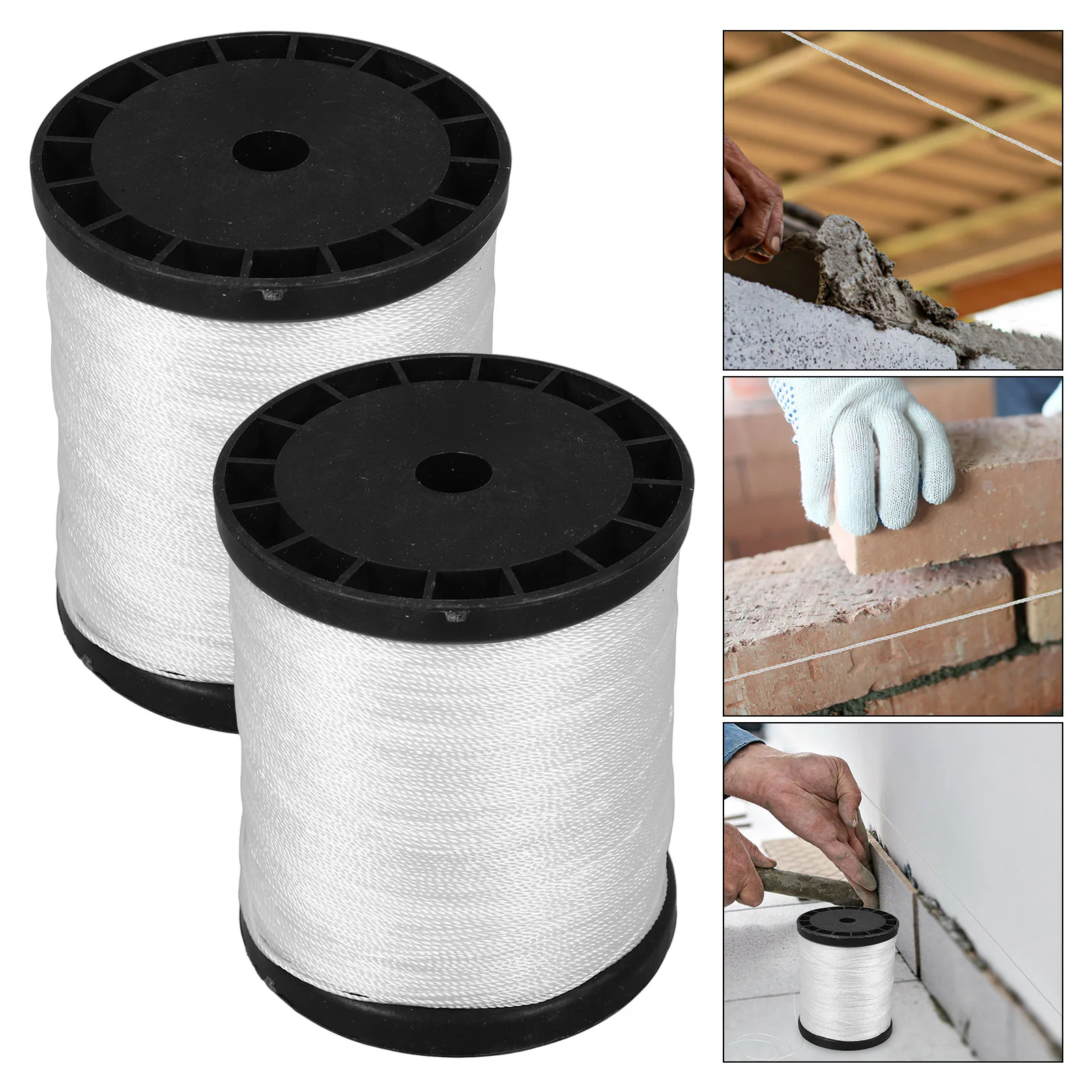 Nylon linha planta laços para construção, fio jardim, plantas corda trabalho, trabalhos de alvenaria, 2 rolos