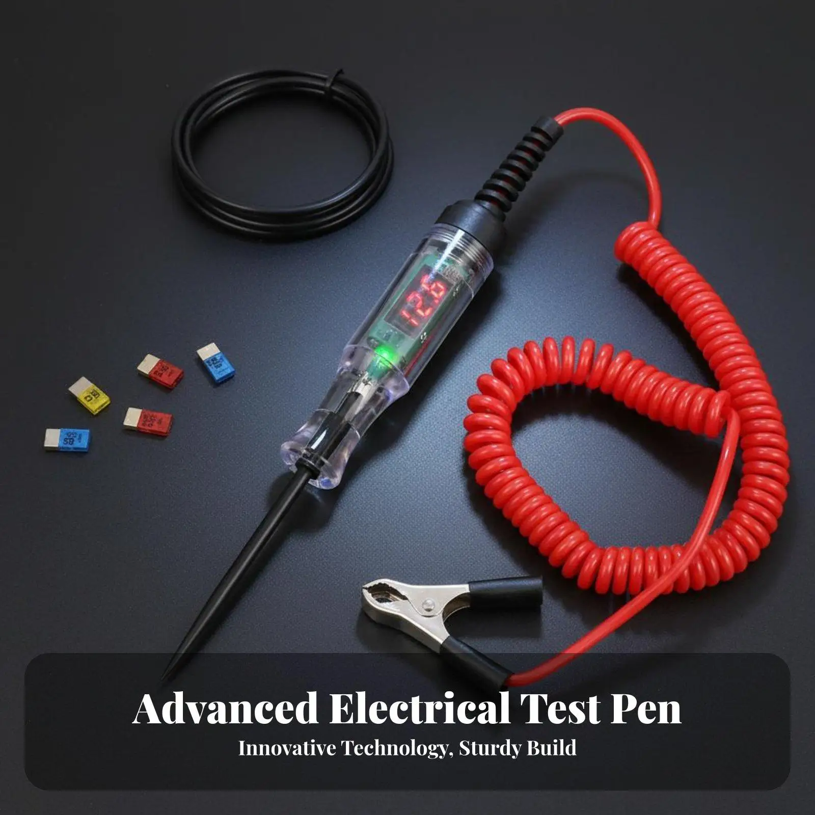 Car Battery Test Pen 3V 70V DC Voltage Meter with Coiled Wire for Automotive Electrical System Diagnostic Tool