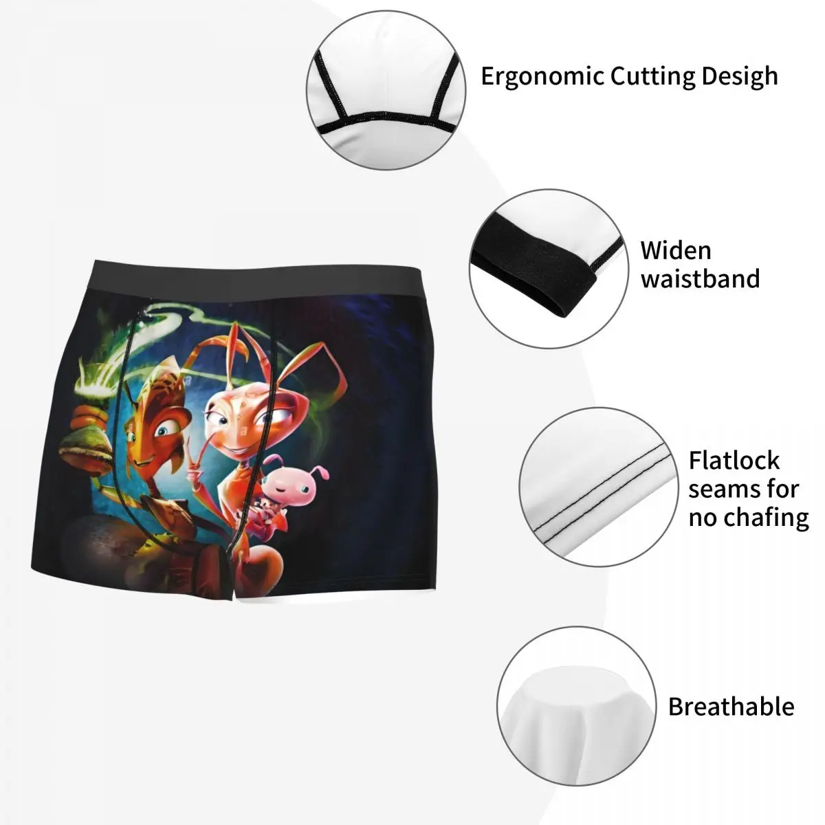 النمل الفتوة الخيال مغامرة فيلم كوميدي الملابس الداخلية الرجال تنفس أنيمي سراويل داخلية للرجال السراويل سراويل لينة السروال للذكور