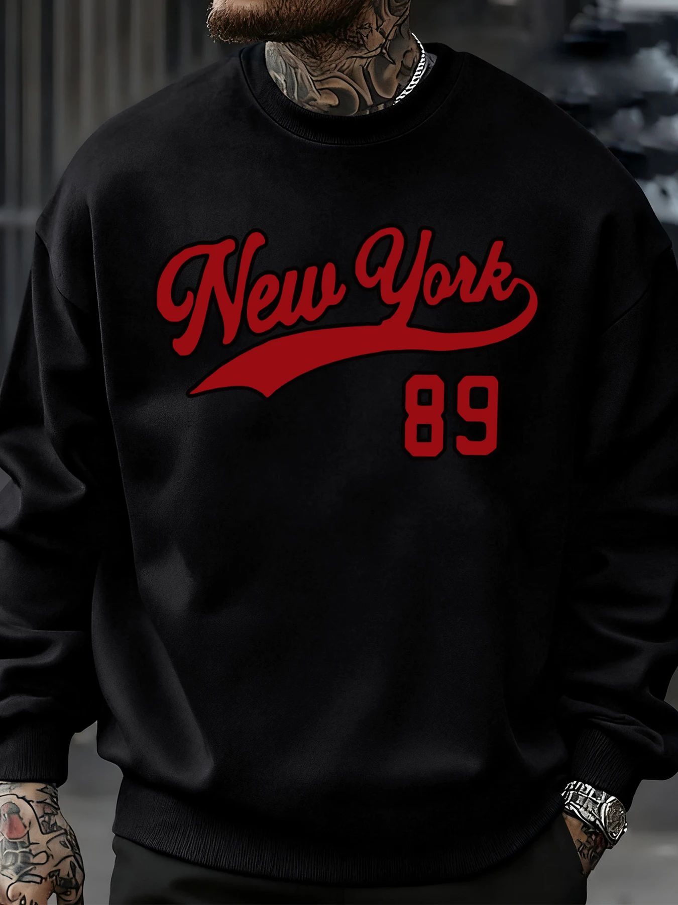 نيويورك رقم 89 مطبوعة الرجال بلوزات الشارع الهيب هوب البلوز الصوف ملابس عصرية ملابس علوية مريحة غير رسمية كل مباراة #1