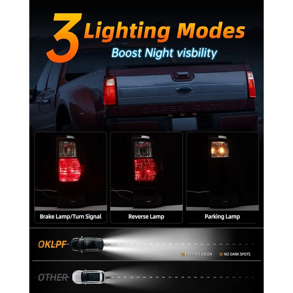 2008-2016 Ford F-Series F250-F550 Super Duty Red Tail Lights, BC3Z13405A & BC3Z13404A Replacement, Both Sides