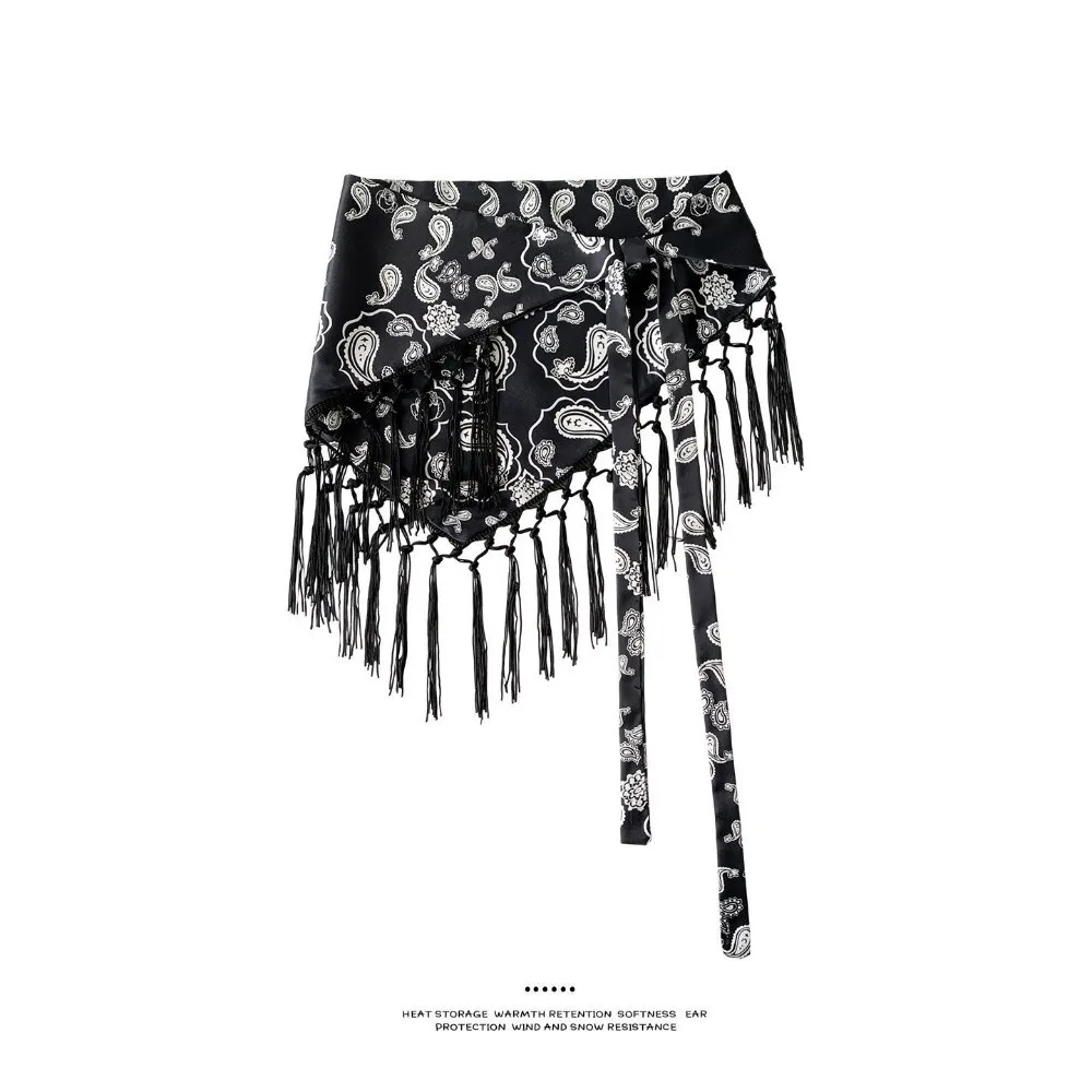 Novo Cinto Triangular com Franjas e Bordados Exquisitos, Lenço Decorativo Boho para Cintura, Lenço de Franjas para Primavera e Verão