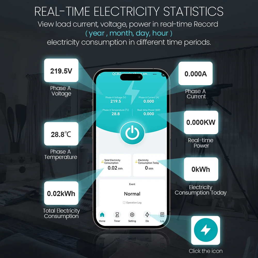 Tuya RCBO WIFI Metering Circuit Breaker Smart Life Timer Remote Control Automatic Wireless Interruptor Reclosing Switch TONGOU