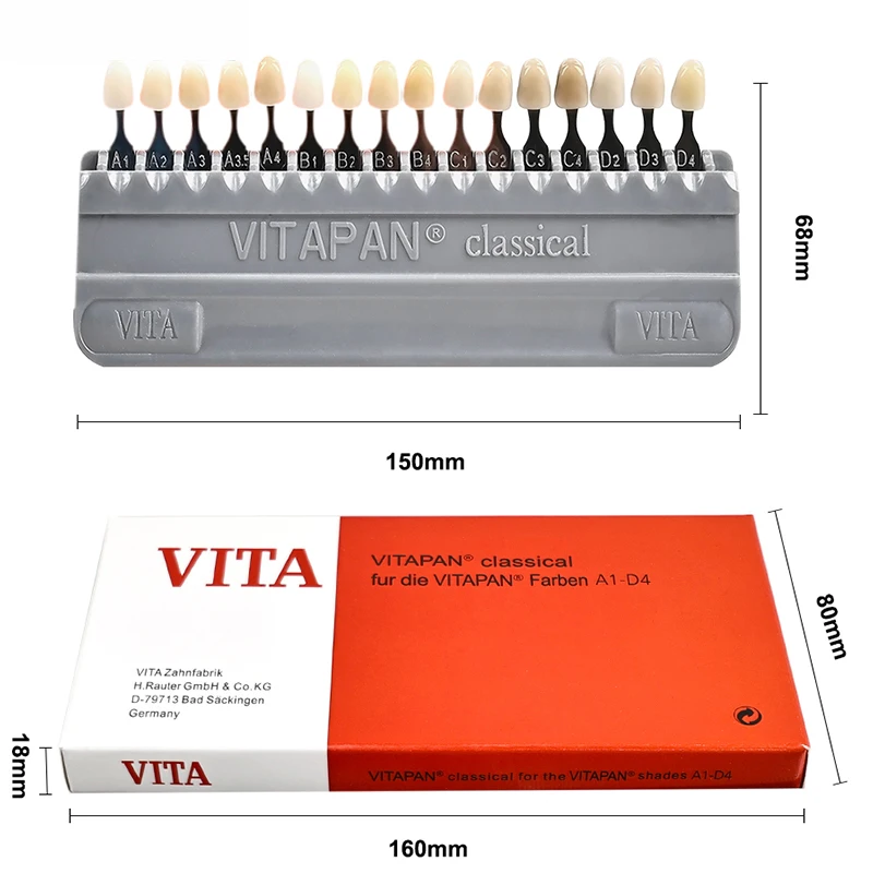 Vita Dental Shade Guide Classical 16 Colors Dentistry Materials Teeth Whiting Porcelain VITAPAN Tooth Model Colorimetric Plate