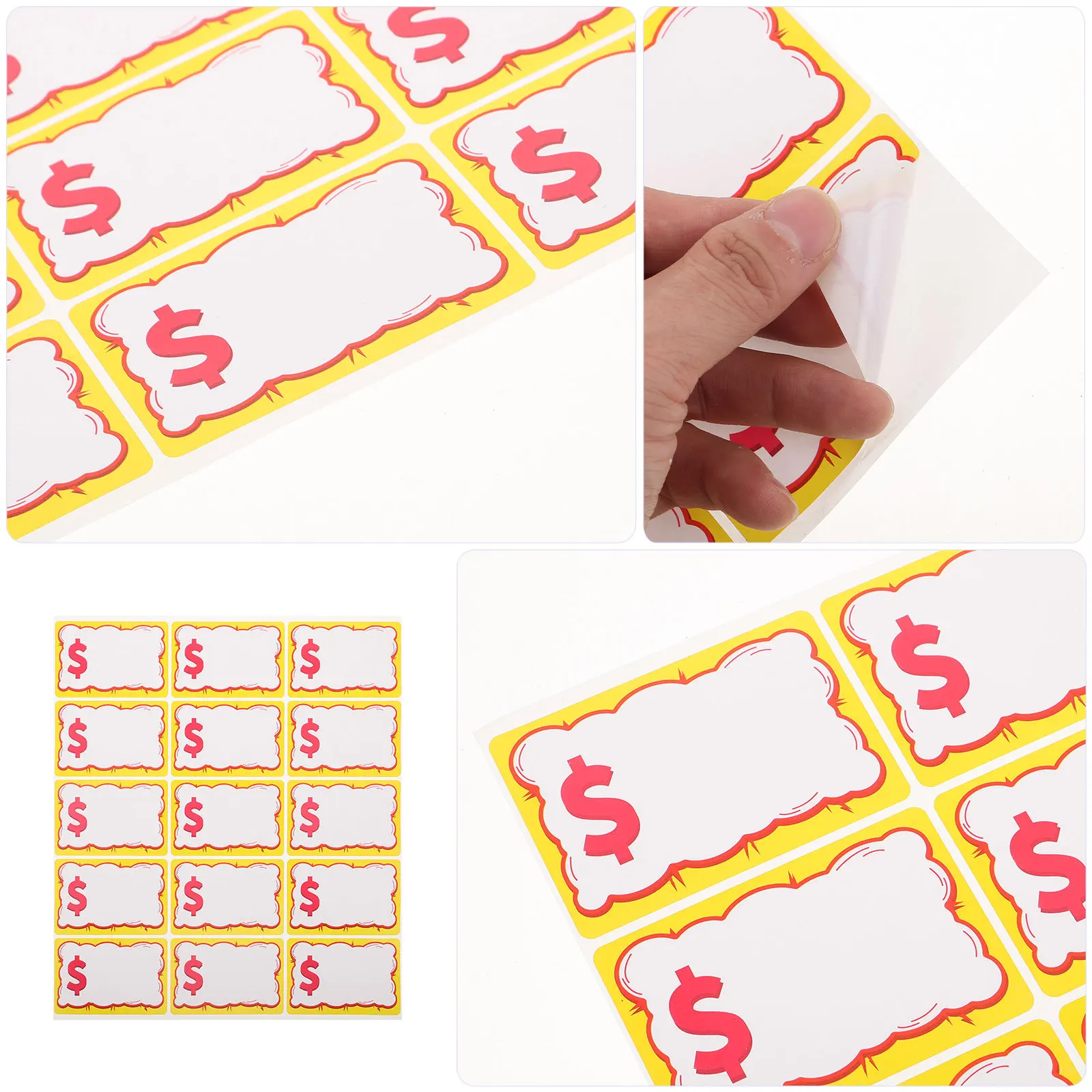 600 قطعة من ملصقات بطاقات الأسعار الفلورية اللاصقة القابلة للإزالة، لافتات بيع للتجزئة، مستلزمات السوبر ماركت، بطاقات تخفيضات للمتاجر