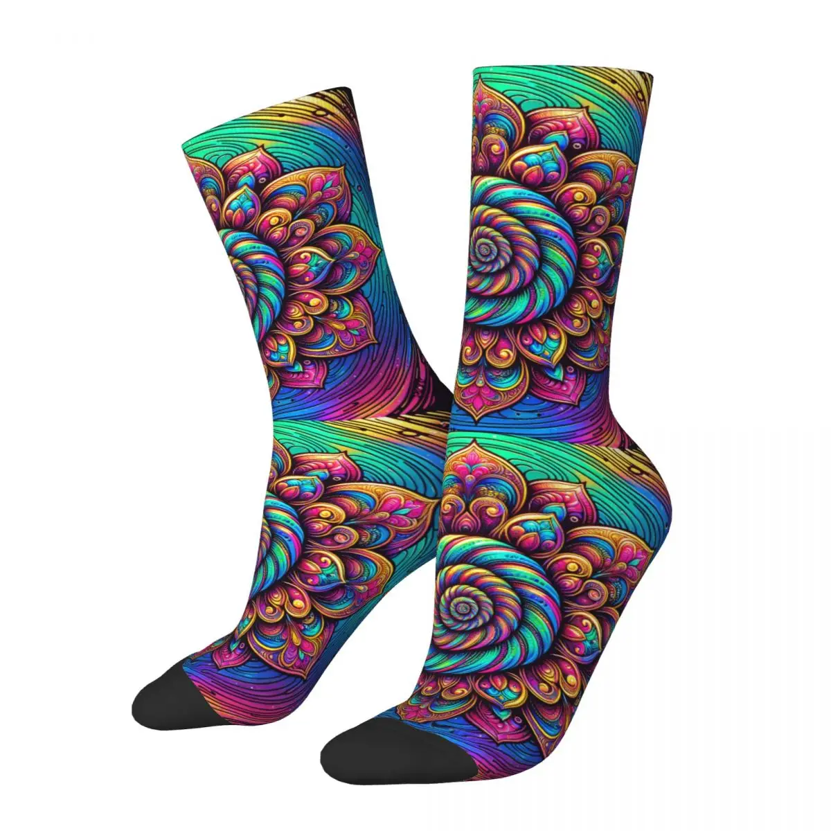 Mandala Pattern Sock Printed Man Polyester