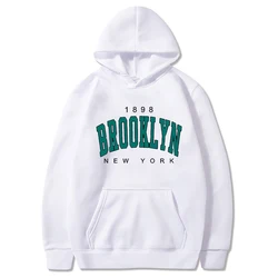 1898 Brooklyn New York Printed Mens Hoody Creativity Crewneck Clothing Fashion Oversize Sweatshirt Fashio Crewneck Hoodie Male