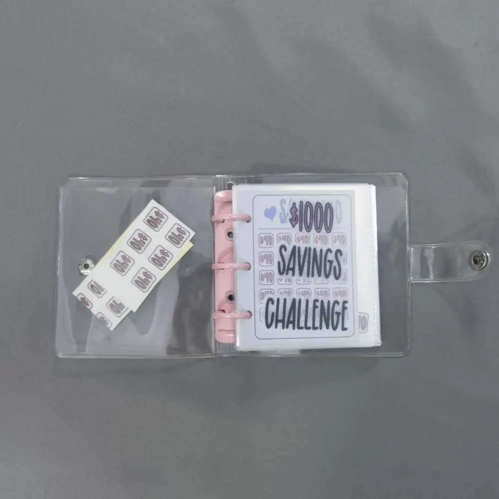 Mini Money Saving Binder $150/300/500/1000 PVC Savings Challenges Book Durable Tear Resistant Envelope Savings Challenge