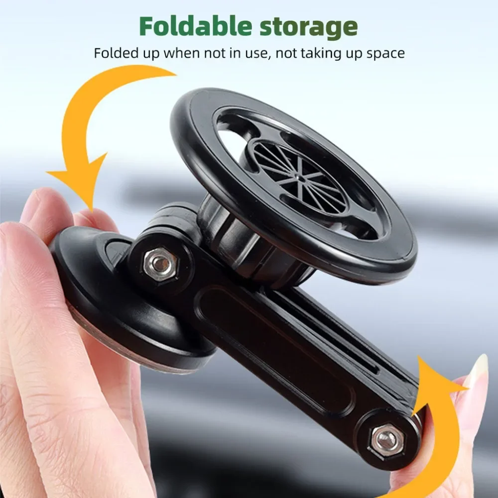 Katlanabilir 360° °   Rotasyon Araç Telefonu Tutucu Manyetik Mobil Stand Cep Telefonları iPhone Samsung Xiaomi için Magsafe için Destek Braketi