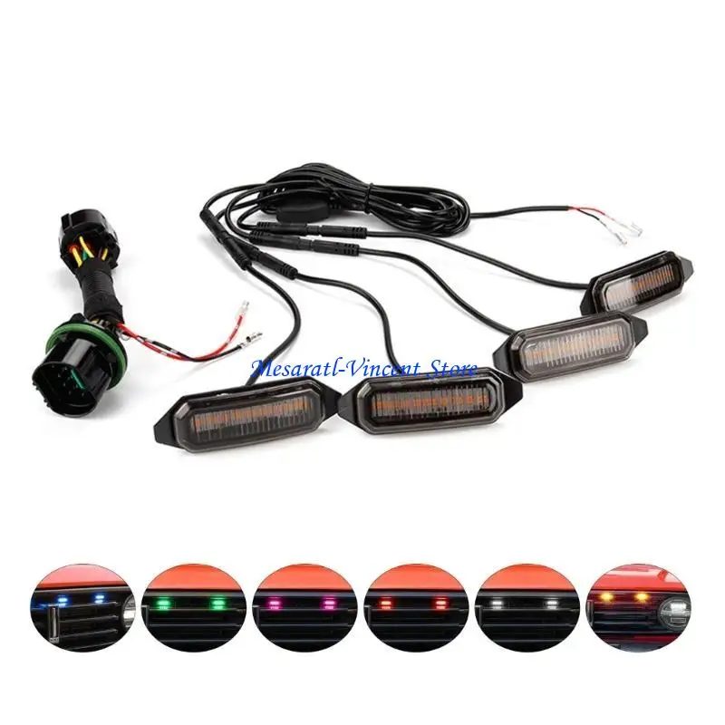 

A70F LED Grille Side Marker Yellow Light Flashing Emergencys Lamp for Tank300 Truck