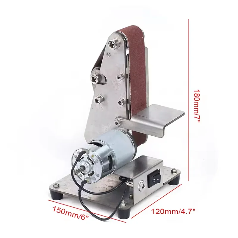 

ABKU-Compact And Portable 200W Belt Sander With 0.98X12.99In Belt Size, Safety Guard, High Efficiency, And Design US Plug