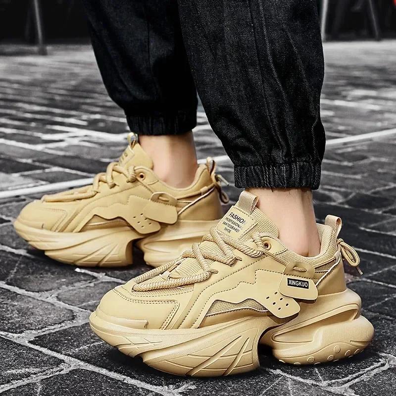 

Мужская повседневная обувь, кроссовки на толстой подошве на платформе, мужская прогулочная обувь, мужская модная повседневная обувь, кроссовки