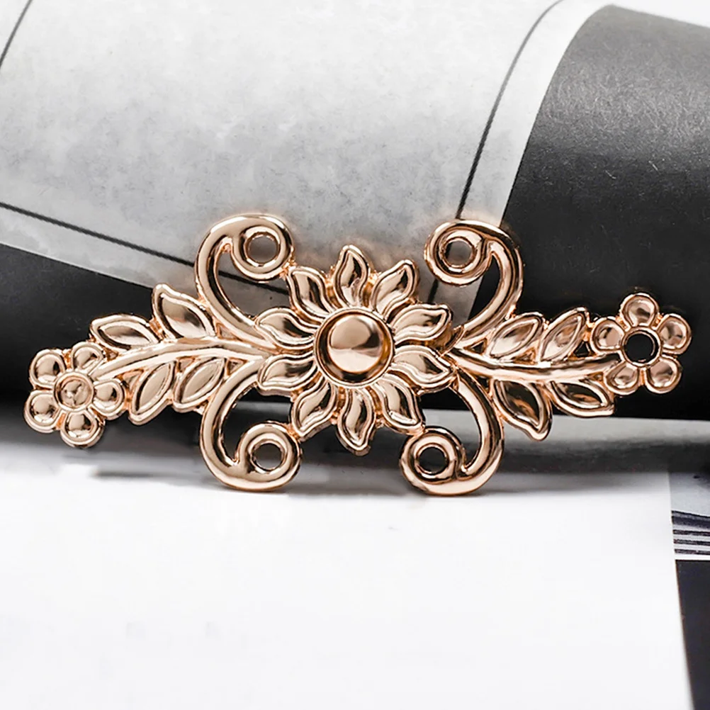 

6Pcs Metal Frog Buttons Exquisite Vintage Flower Design Cheongsam Hanfu Fasteners for Clothing Closure Clasps Clips Buckles