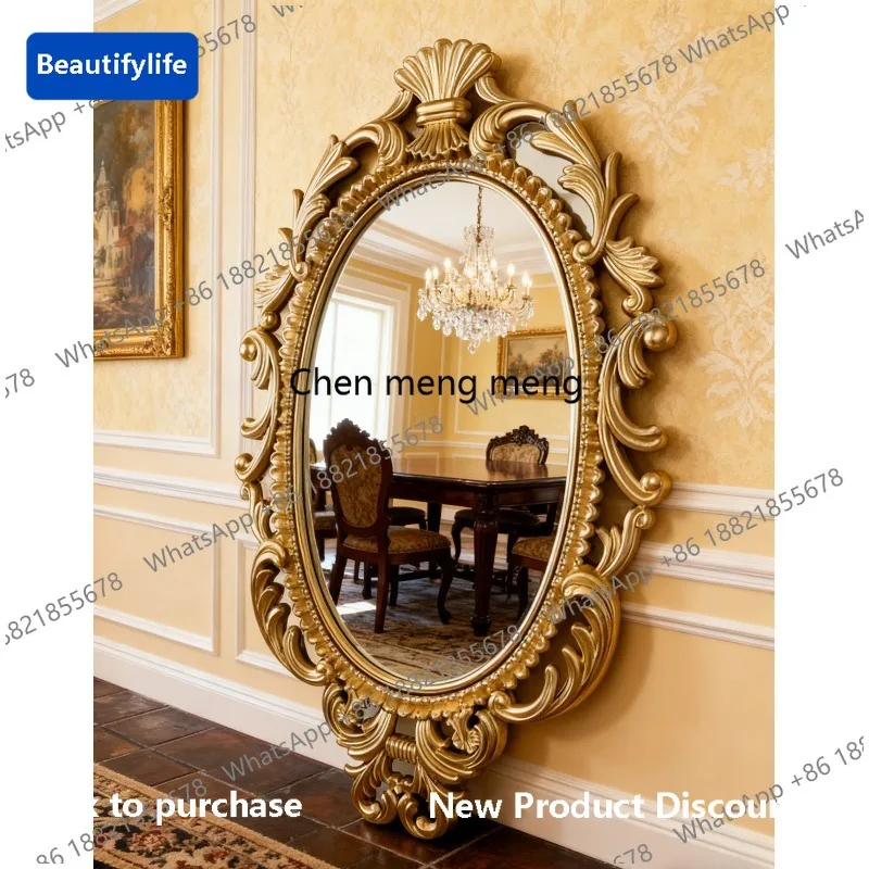 Y183 French living room entrance decorative mirror wall-mounted bathroom mirror retro vanity makeup mirror