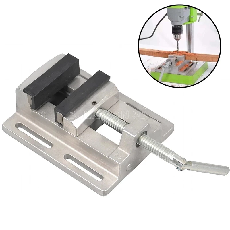 3 Inch Parallel-jaw Vice Aluminum Milling Machine Drill Press Bench Clamp Stand Drilling Vise Flat Nose Tongs For CNC