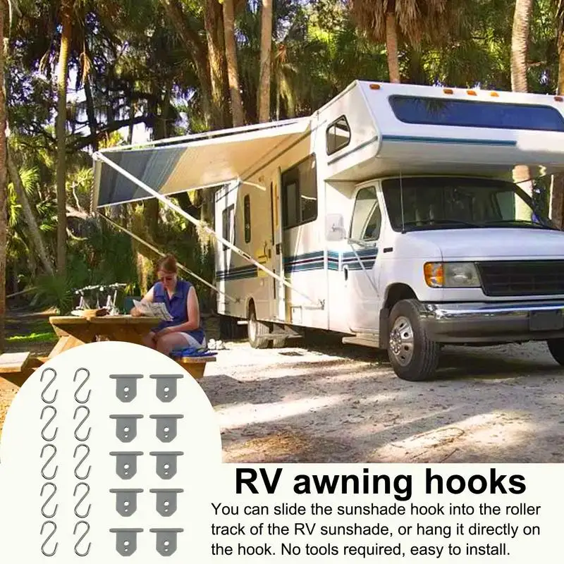 RV Awning Rail Clips RV Canopy Light Clips 10X Rubber Quick Release High Strength Hardware For Tarp Shade Banner Patio