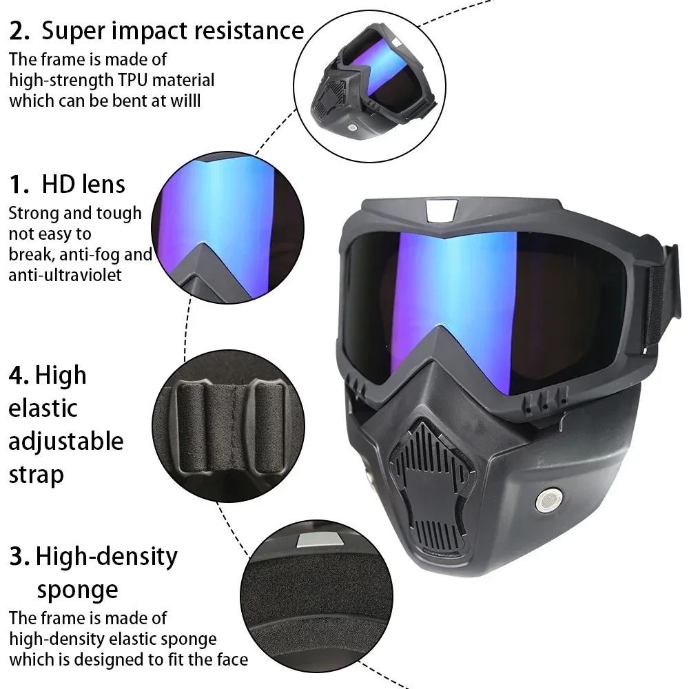 Ski Goggles Cycling Motocross Sunglasses Snowboard Eyewear Tactical Helmet Motorcycle Glasses Face Masks UV Protection Windproof