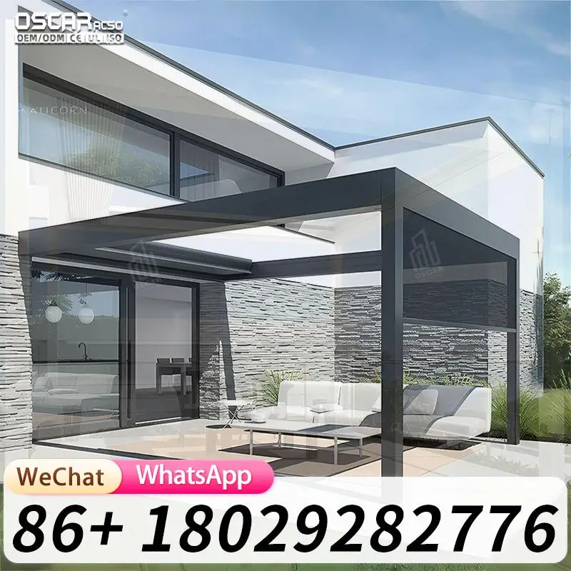 35X6M Aluminium Outdoor Pergola Gazebo for Garden All Year Roofing for Backyard Patio Balcony pergola