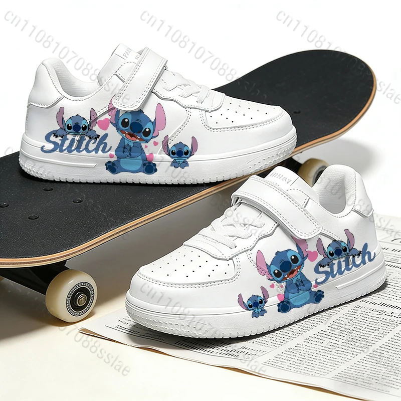 

Легкие износостойкие повседневные кроссовки для девочек и мальчиков с мультяшным принтом Stitch Alien Little Monster на мягкой подошве