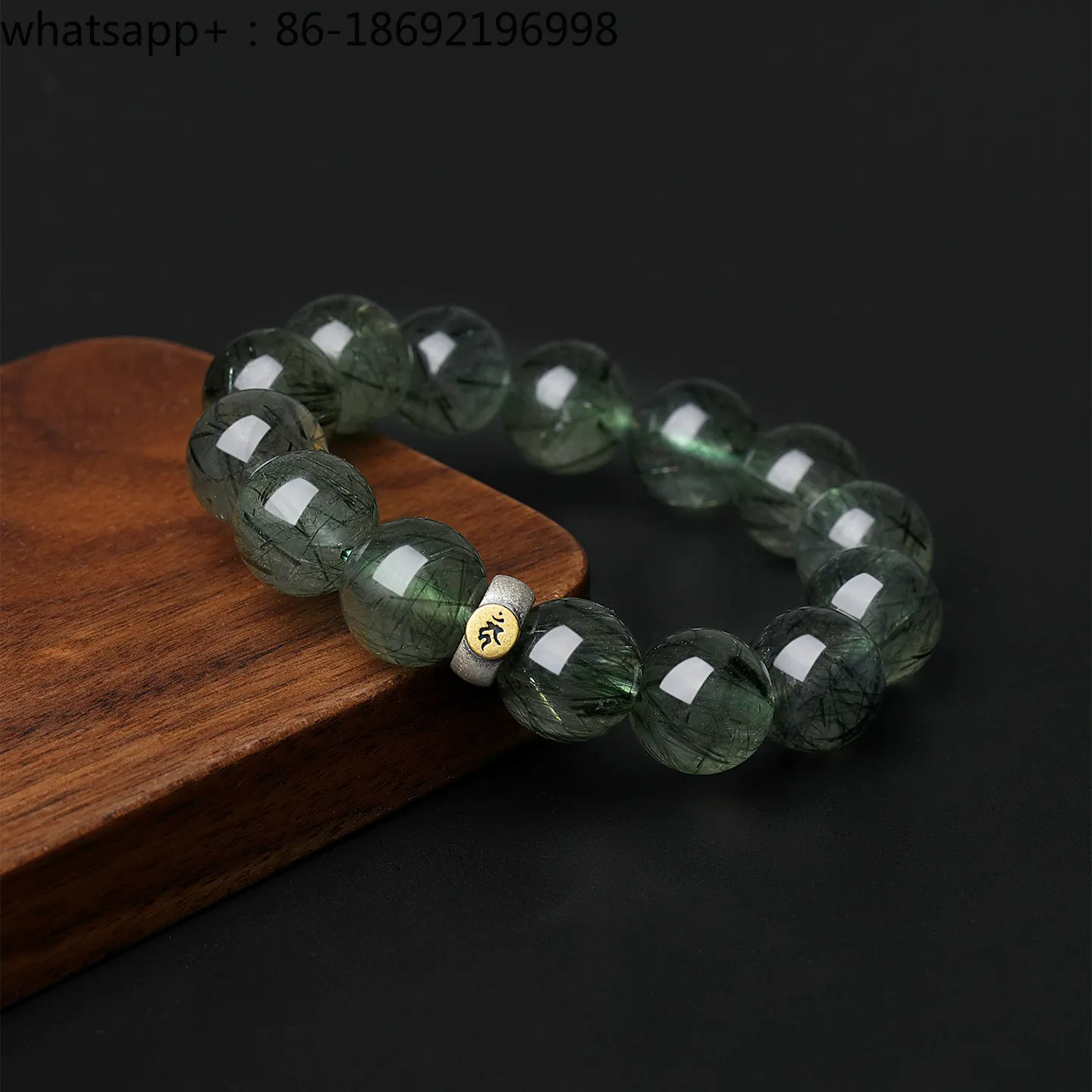 Lucky Transshipment Green Crystal Bracelet Shu Natural Rare Old Mine Green Ghost Green Hair Crystal Bracelet Men