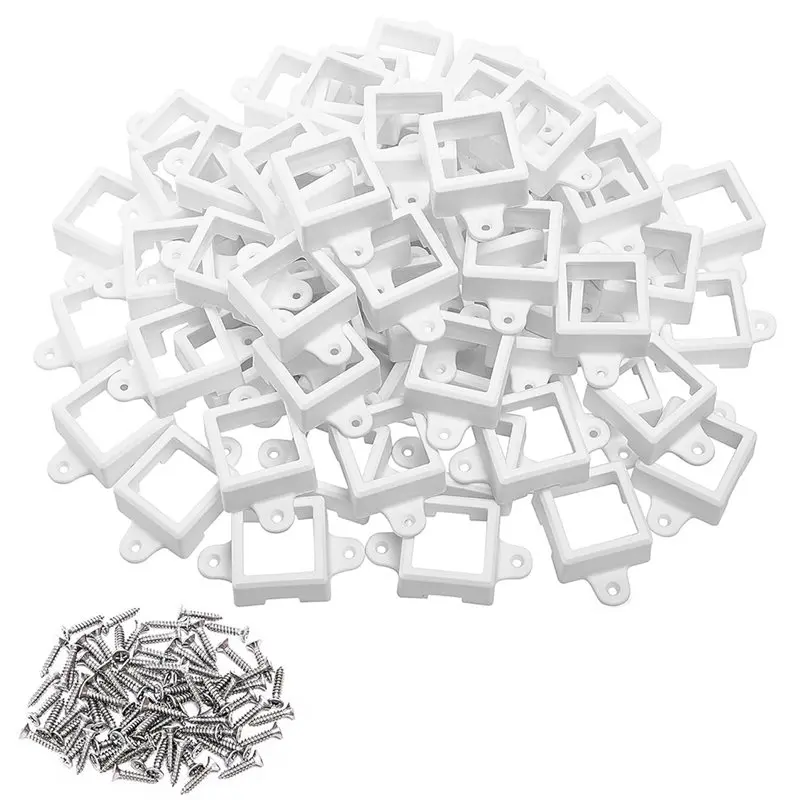Lightweight LED Light Mounting Bracket Set H705 80-Pack With Screws, Waterproof Outdoor Light Clips