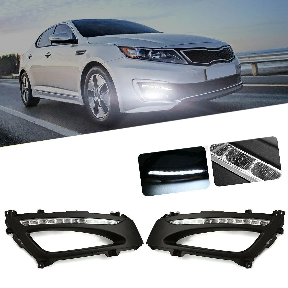 Car LED Daytime Running Light DRL Driving Fog Lamp for KIA Optima K5 2014 2015