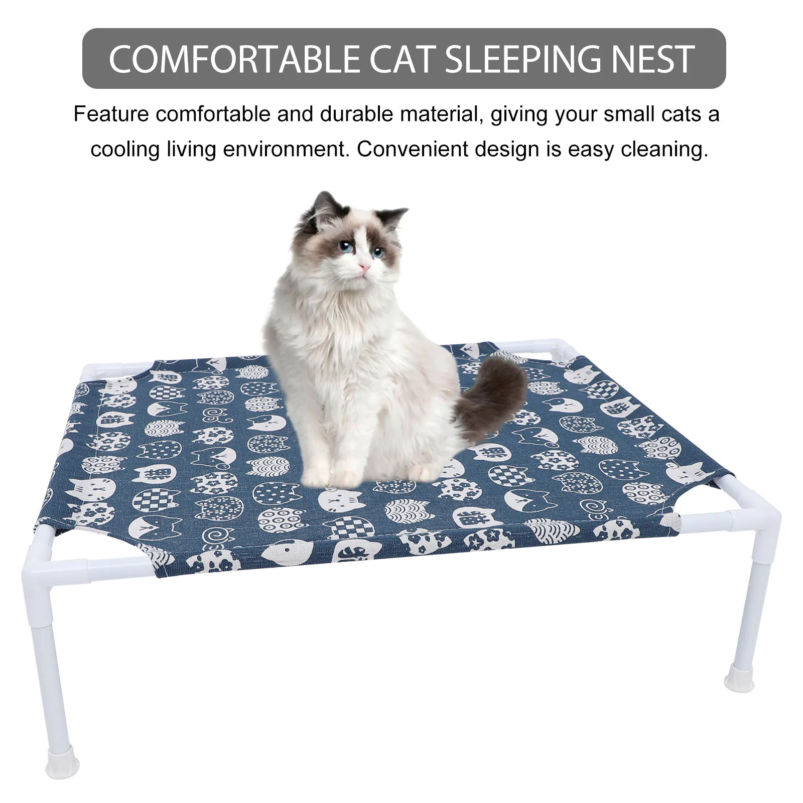 

Cat Hammock Nest Comfortable Polyester Sleeping Cage Detachable Small Hanging Camp Bed Pet Daily Supply Plastic Breathable Cat