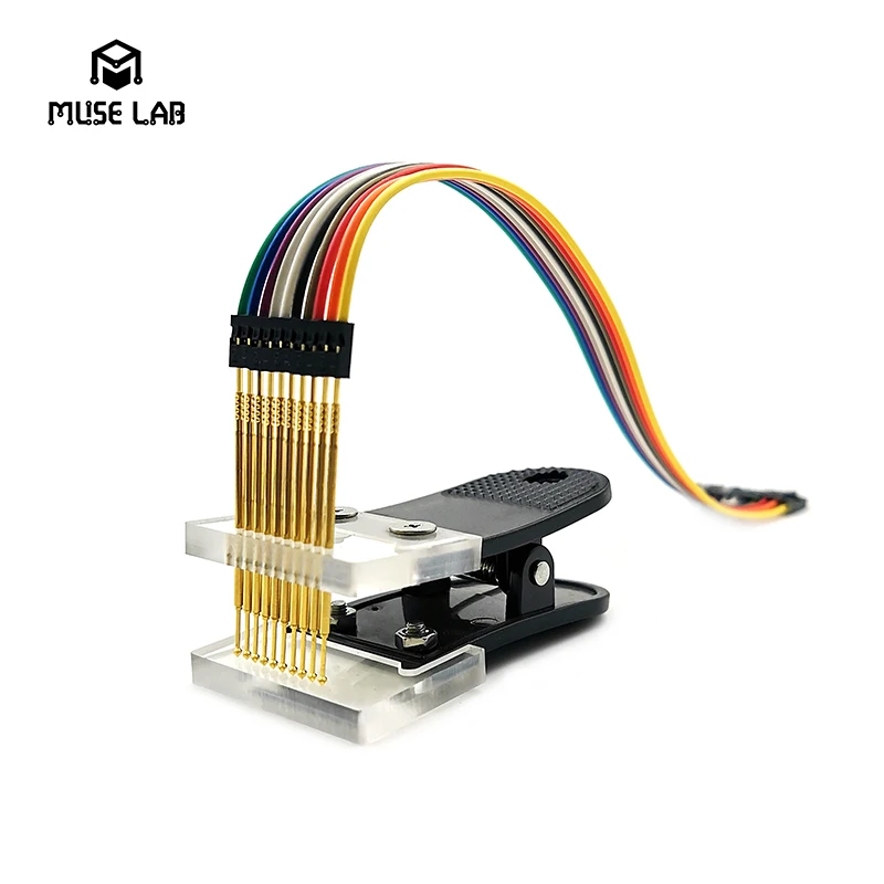 2.0mm Pin Pitch Burn Probe Clip PCB Clamp Fixture Gold-plated Pogo Pins 2P 3P 4P 5P 6P 7P 8P 9P 10P PCB Program Download Debug