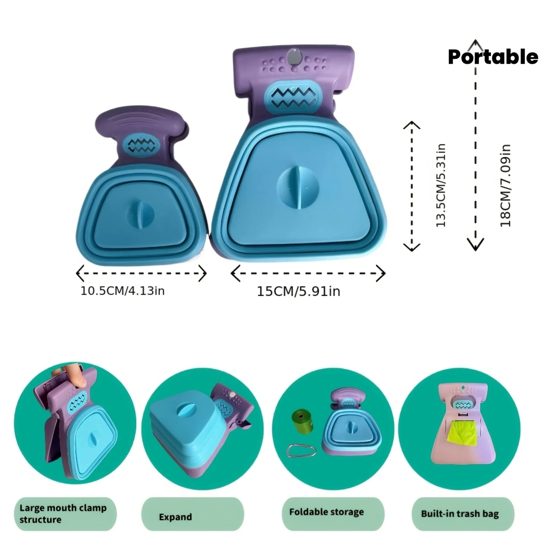 Dog Poop Bag Dispenser Travel Foldable Pooper Scooper Poop Scoop Clean Animal Waste Picker Cleaning Tools Pet Products