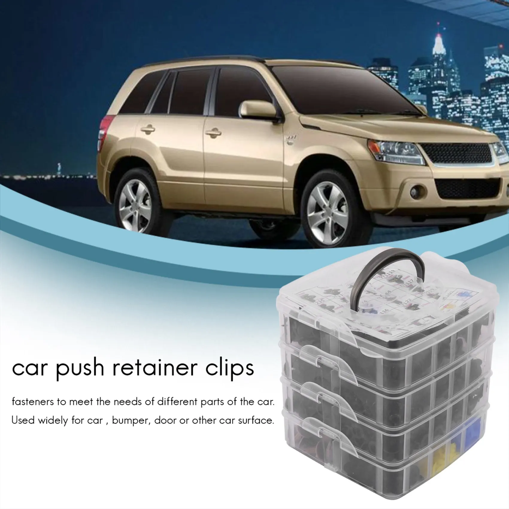 AB61-650Pcs Car Fastener Clips Mixed Auto Fastener Clip Door Trim Panel Auto Bumper Rivet Push Retainer Pin Car Accessories