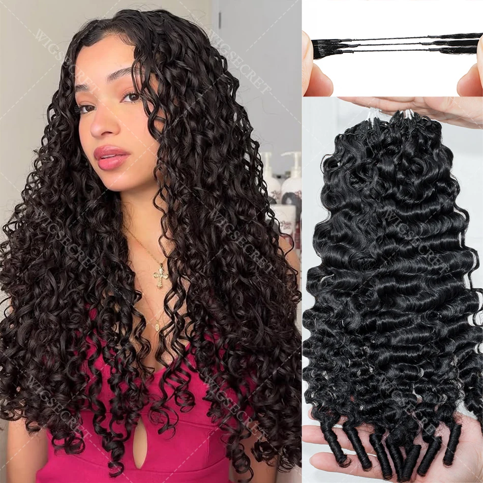 

Pre Separated Feather Burmese Curly Crochet Hair Knotless Invisible Water Curly Braiding Crochet Human Hair For Boho Extensions