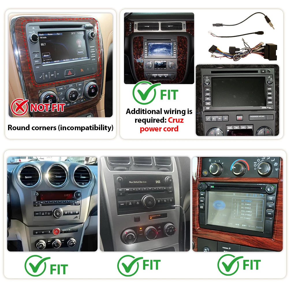 7In Android 15 Car Stereo Multimedia Radio Player with Carplay Android Auto Mirror Link WiFi Bluetooth GPS Navigation Car Radio Replacement for Silverado 2007-2018 for GMC Sierra 2007-2018 Yukon Acadia 2007-2014