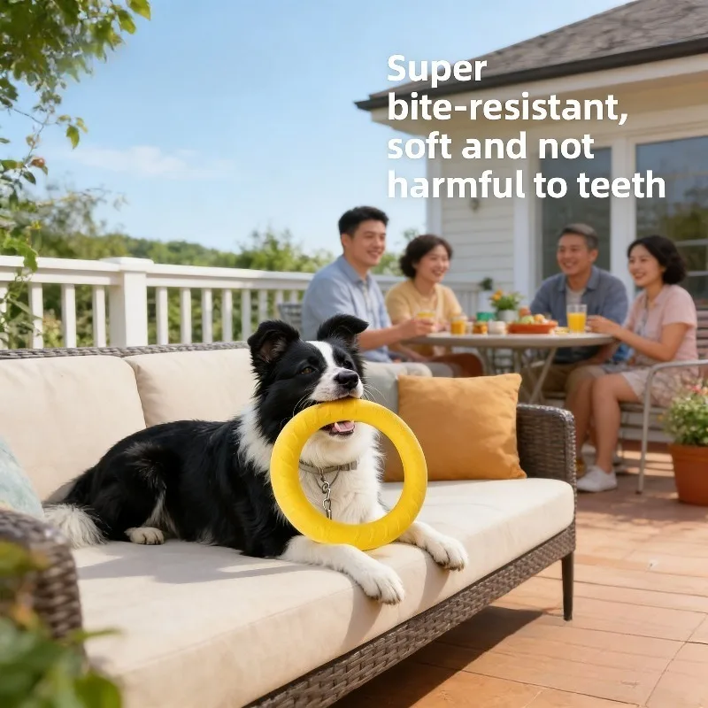 Juguete para Perros - Anillo Frisbee para Perros de Raza Grande, Border Collie, Sonoro, Anillo de Tensión, para la Dentición, Duradero, Juguete Divertido para Mascotas, Regalo de Navidad