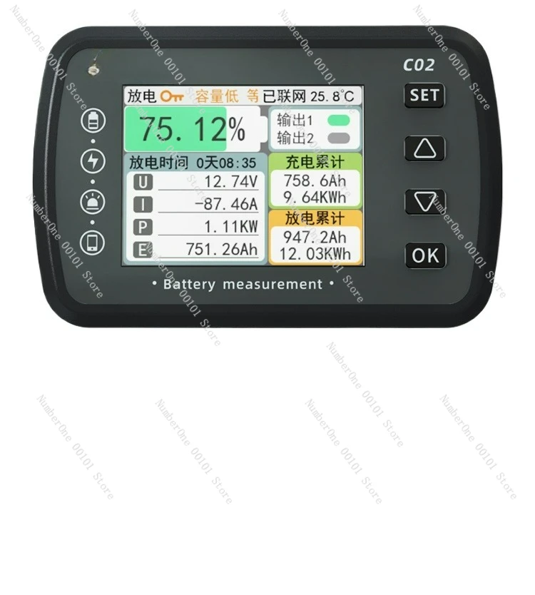

4GWIFI networking remote coulometer dual-channel battery voltage and power meter large screen high-precision two-way detection R