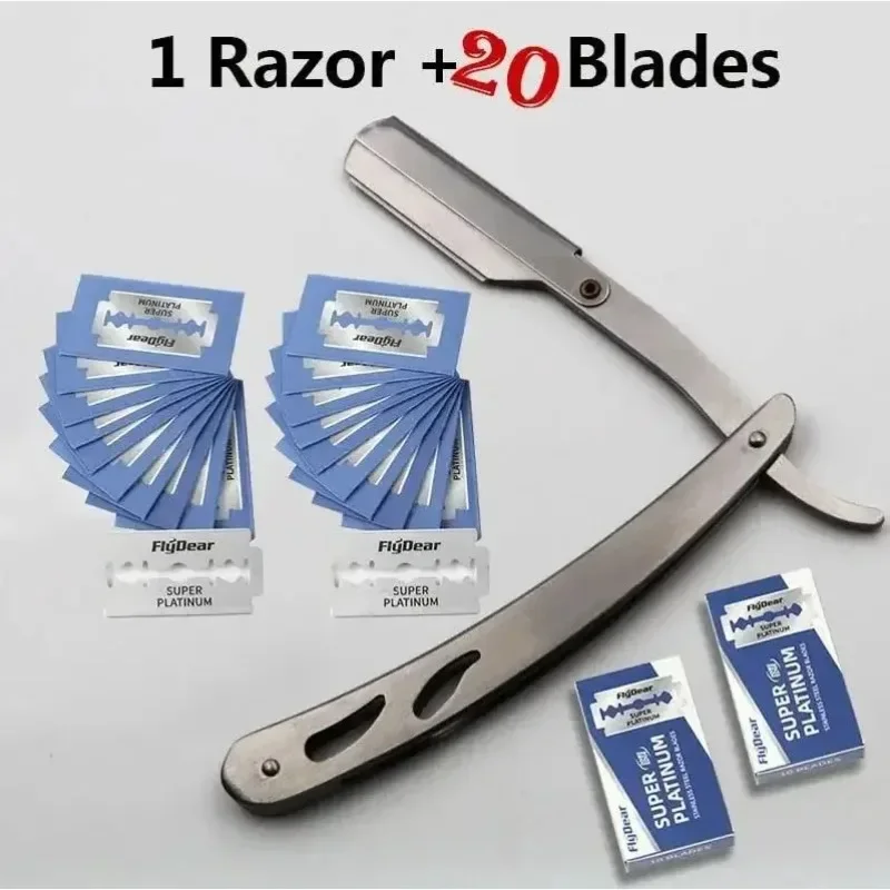 

Men Professional Barber Manual Shaver Straight Stainless Steel Shaver Folding Shaving Shave With Blade Figure Soccer